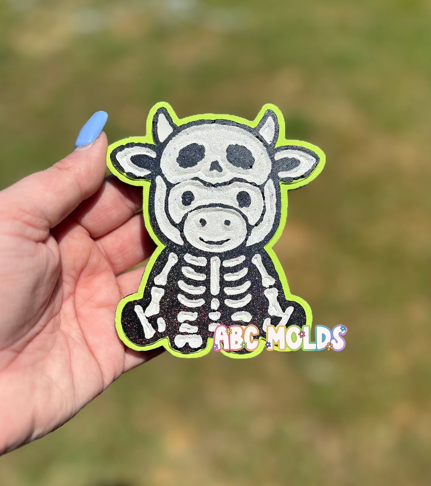Skeleton Cow silicone freshie mold
