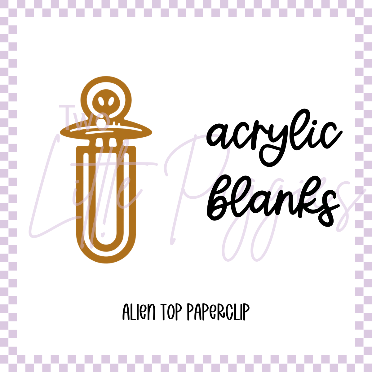 Acrylic Blank - Alien Top Paper Clip Bookmark