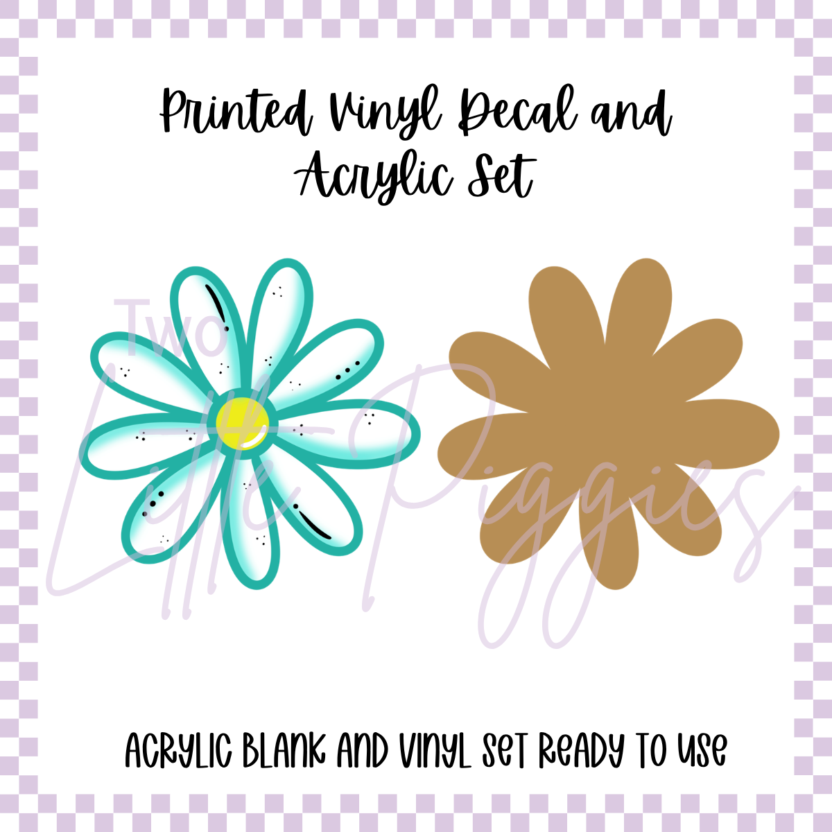 Printed Vinyl and Acrylic Set - Alani - Cotton Candy - Flower