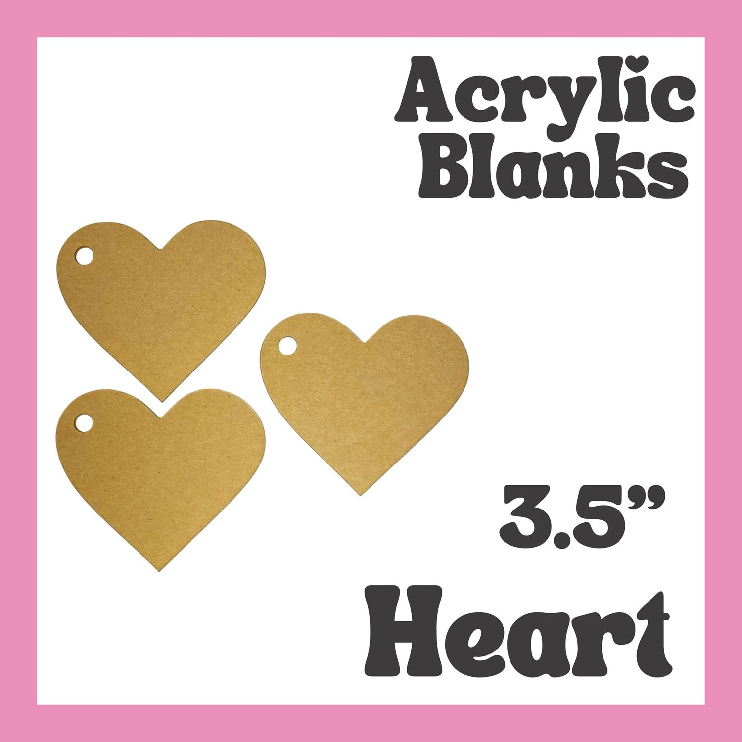 Heart Acrylic Blank 3pc