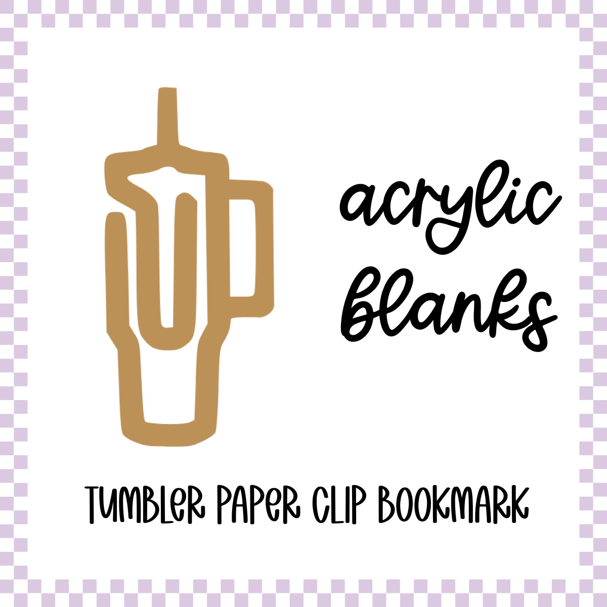 Acrylic Blank - Tumbler Paper Clip Bookmark (3pc)