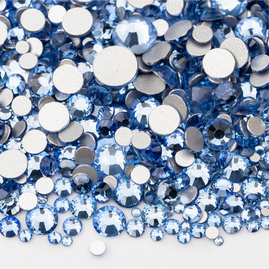 Lt. Sapphire Glass Flatback Rhinestones