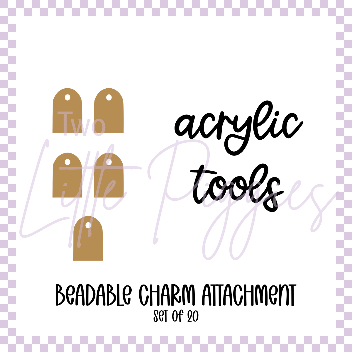 Acrylic Blank - Beadable Charm Attachments (Set of 20)