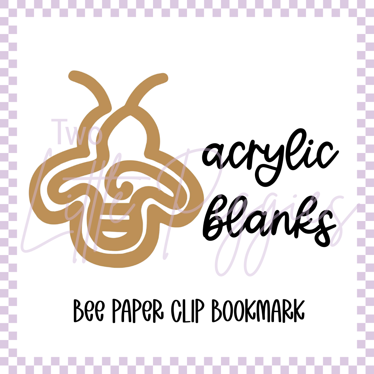 Acrylic Blank -  Bee Paper Clip Bookmark (3pc)