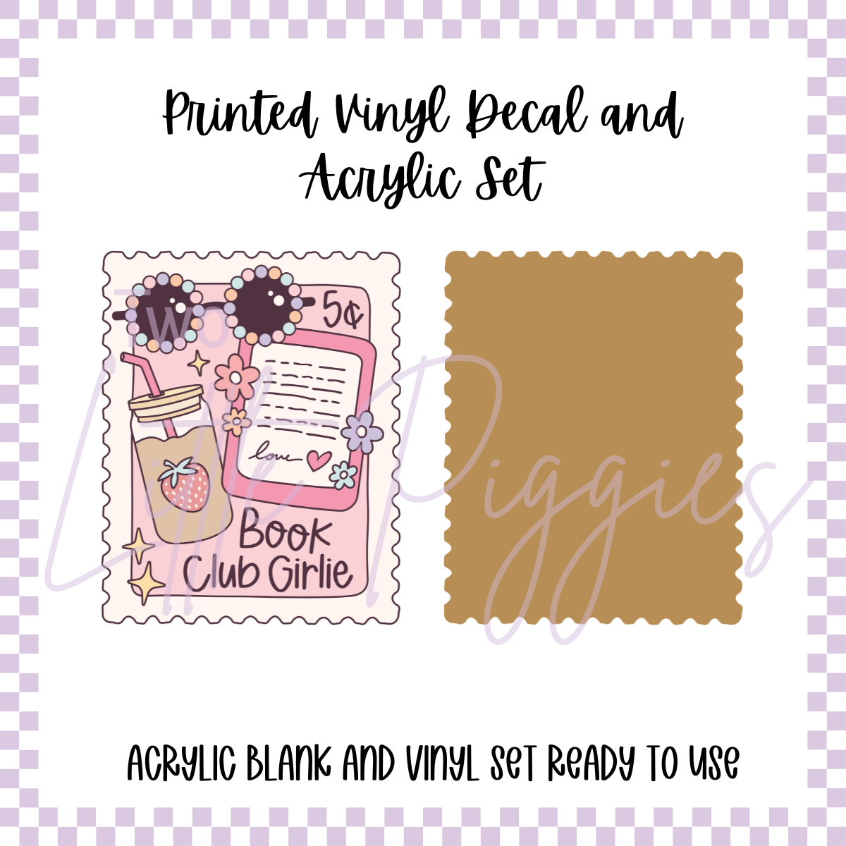 Printed Vinyl and Acrylic Set - Book Club Girl