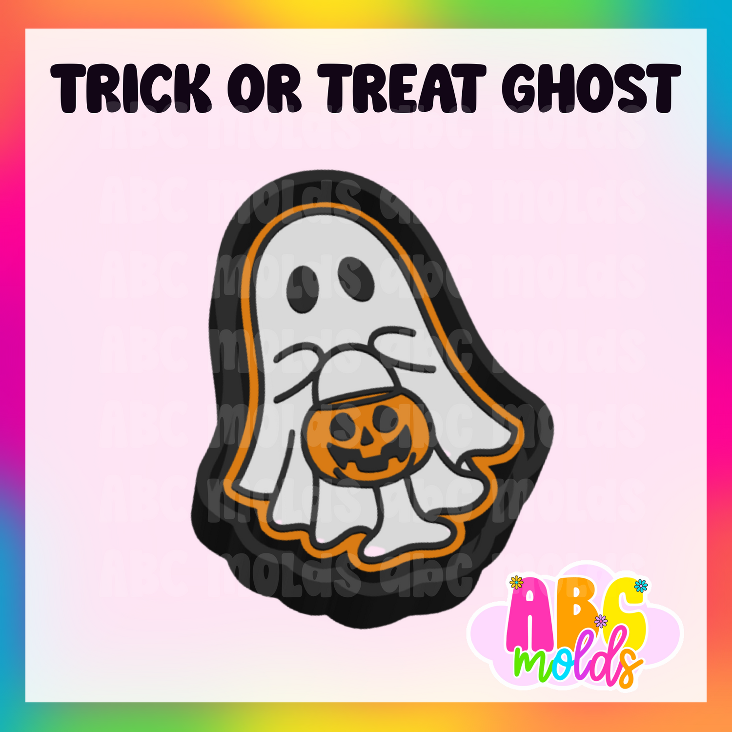Ghost with treat bucket Silicone Freshie Mold