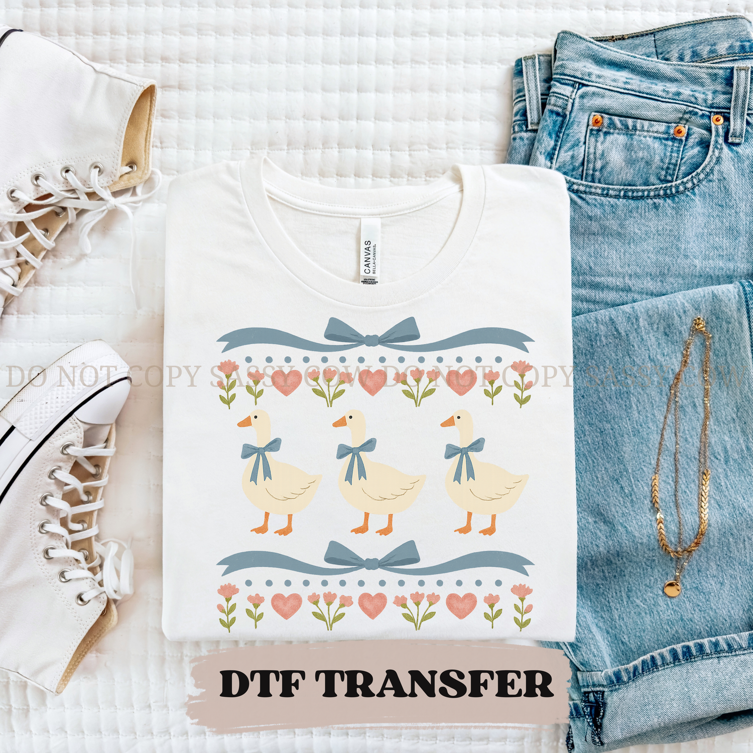 VINTAGE BLUE GEESE - DTF TRANSFER 026