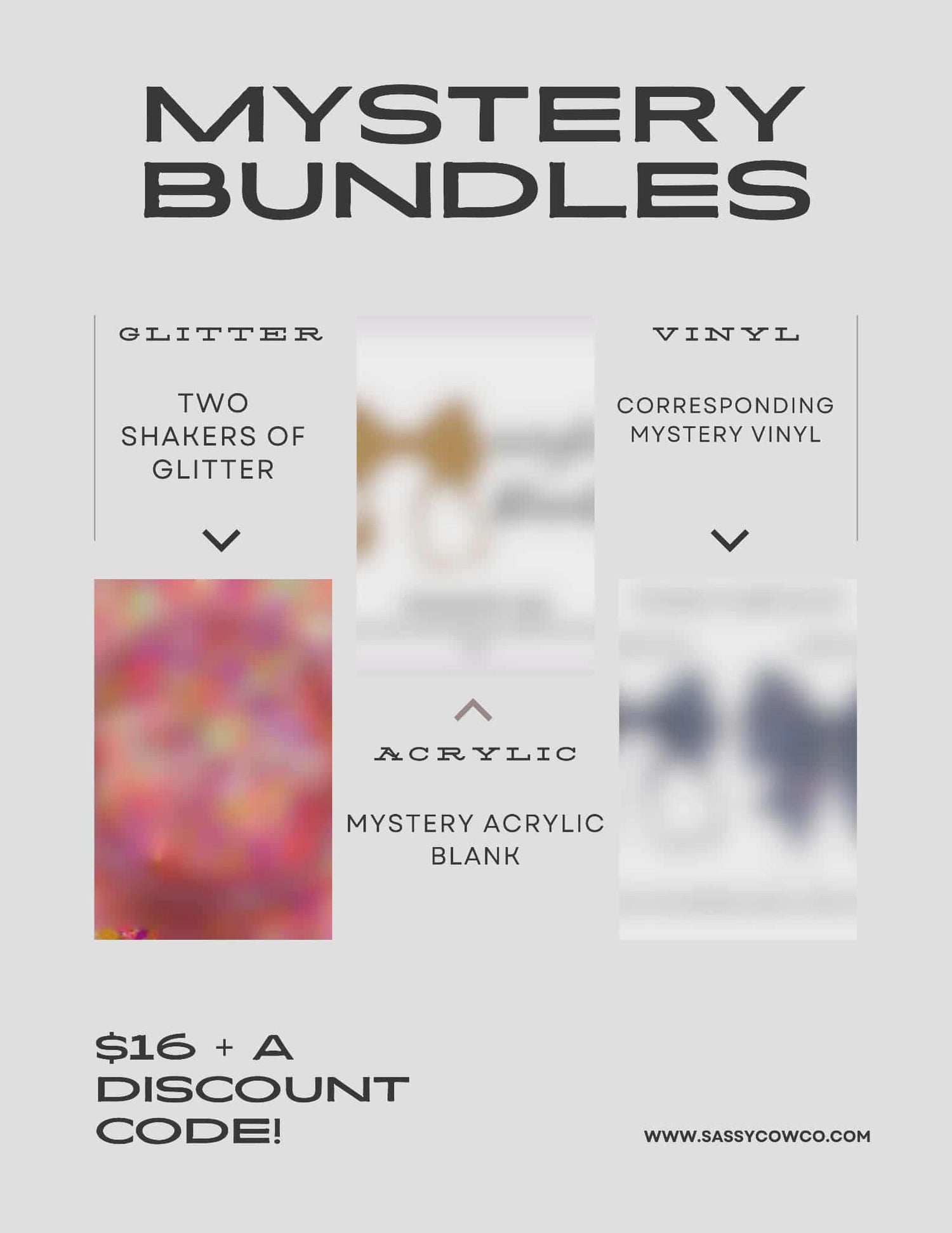 MYSTERY GLITTER + ACRYLIC BLANK & VINYL SET