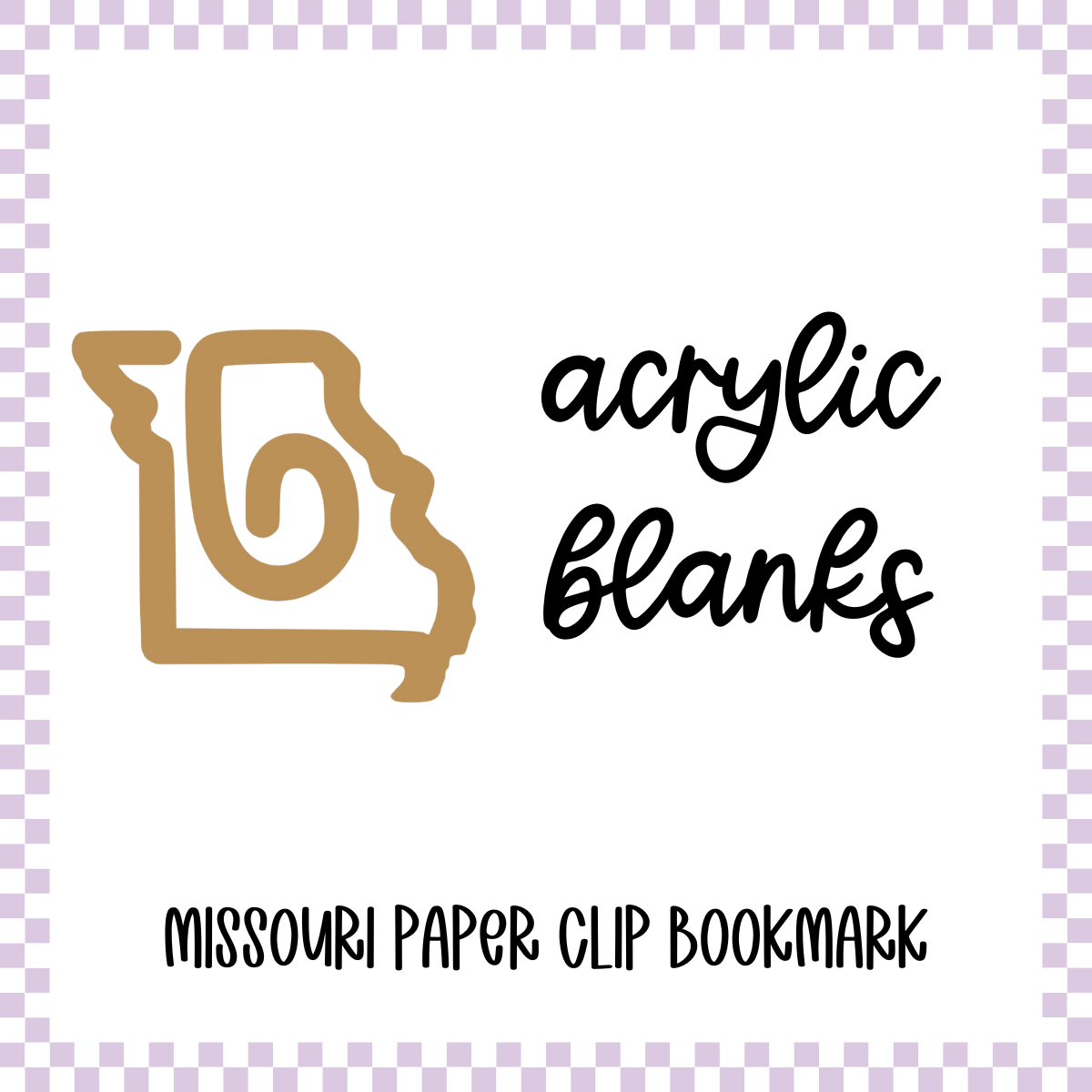 Acrylic Blank - Missouri Paper Clip Bookmark (3pc)