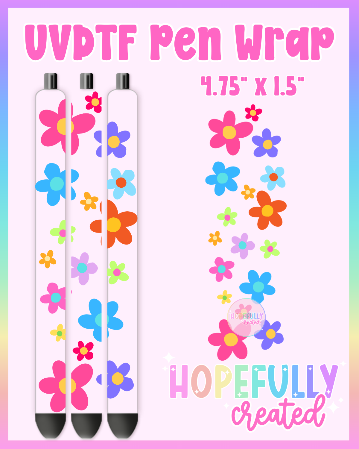 Flowers UVDTF Pen Wrap