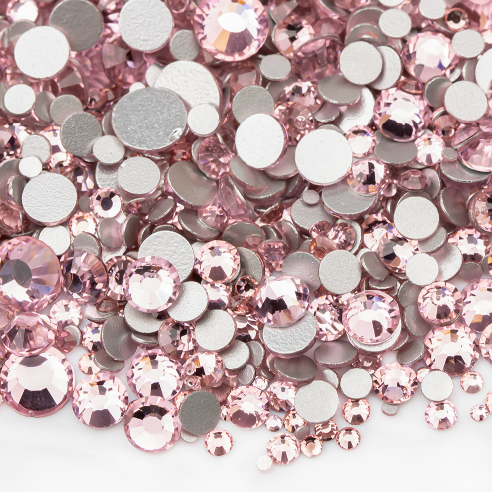 Lt. Rose Glass Flatback Rhinestones