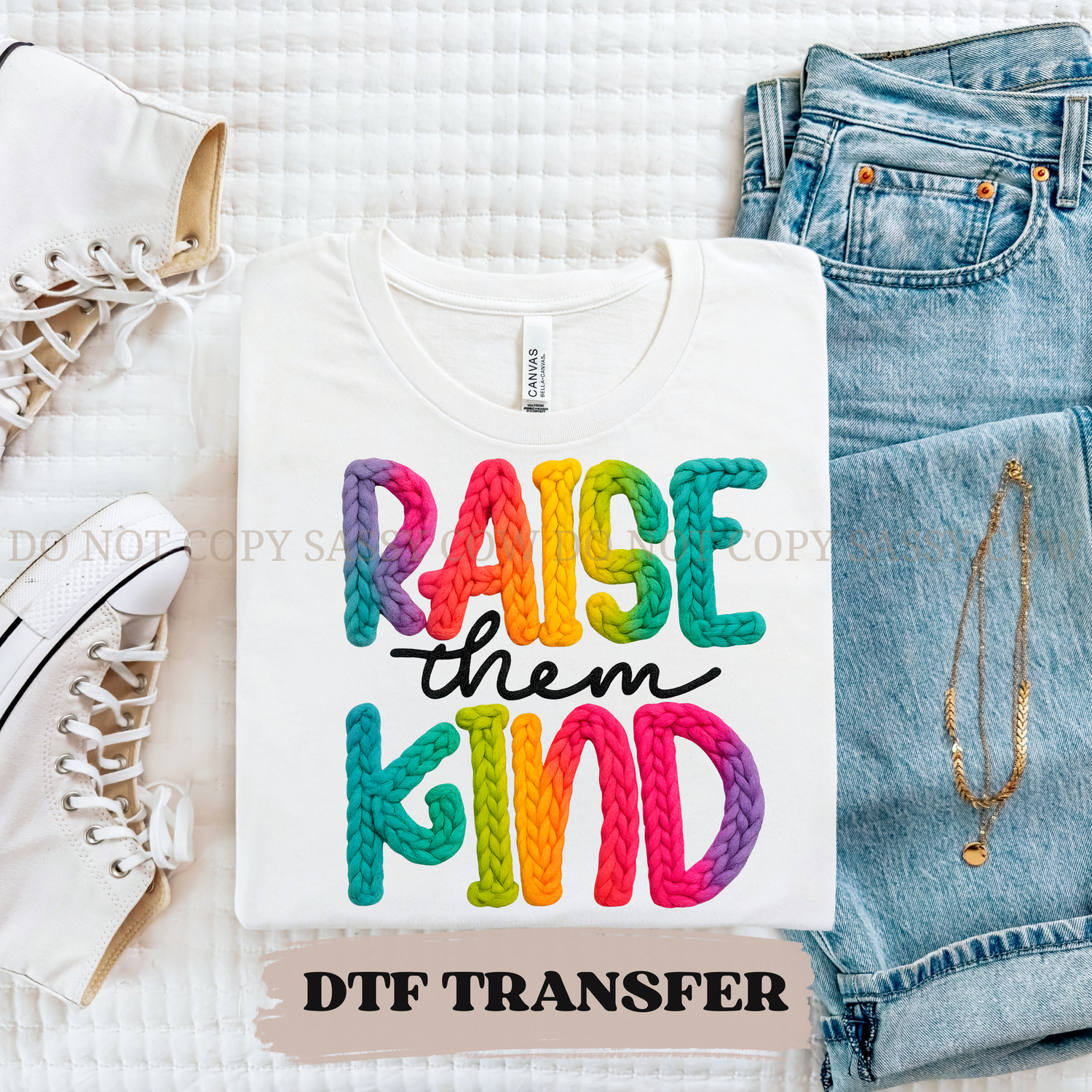 NEON CROCHET RAISE THEM KIND - DTF TRANSFER 0389