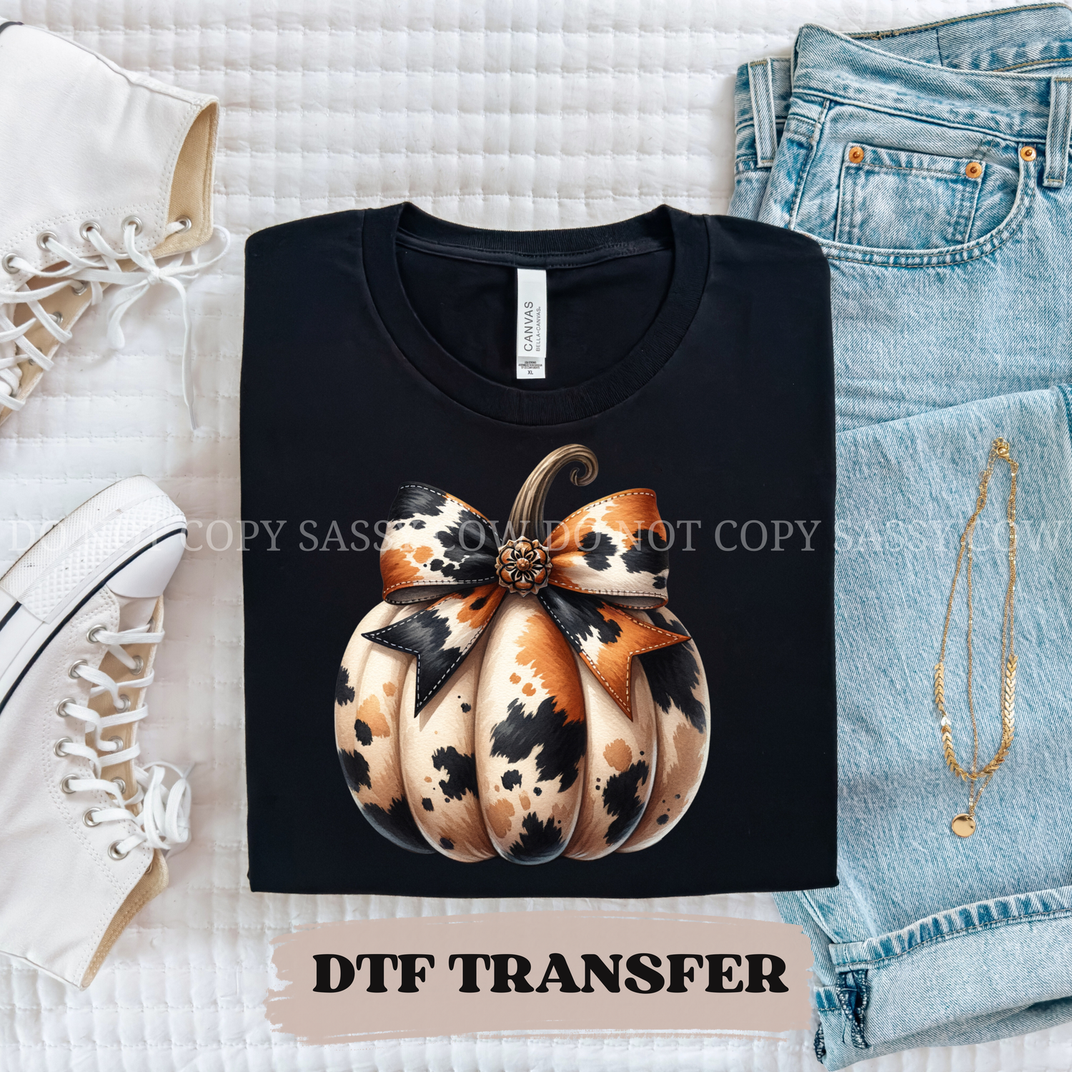 COWHIDE PUMPKIN - DTF TRANSFER 0407