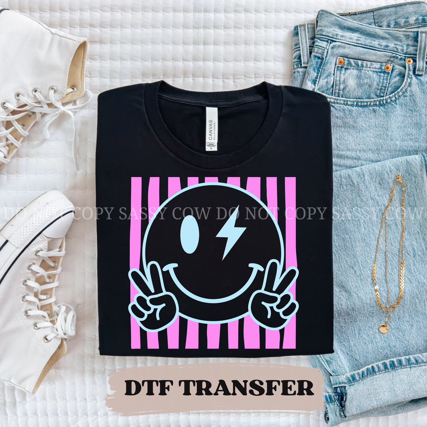 NEON SMILE BOLT - DTF TRANSFER 0433