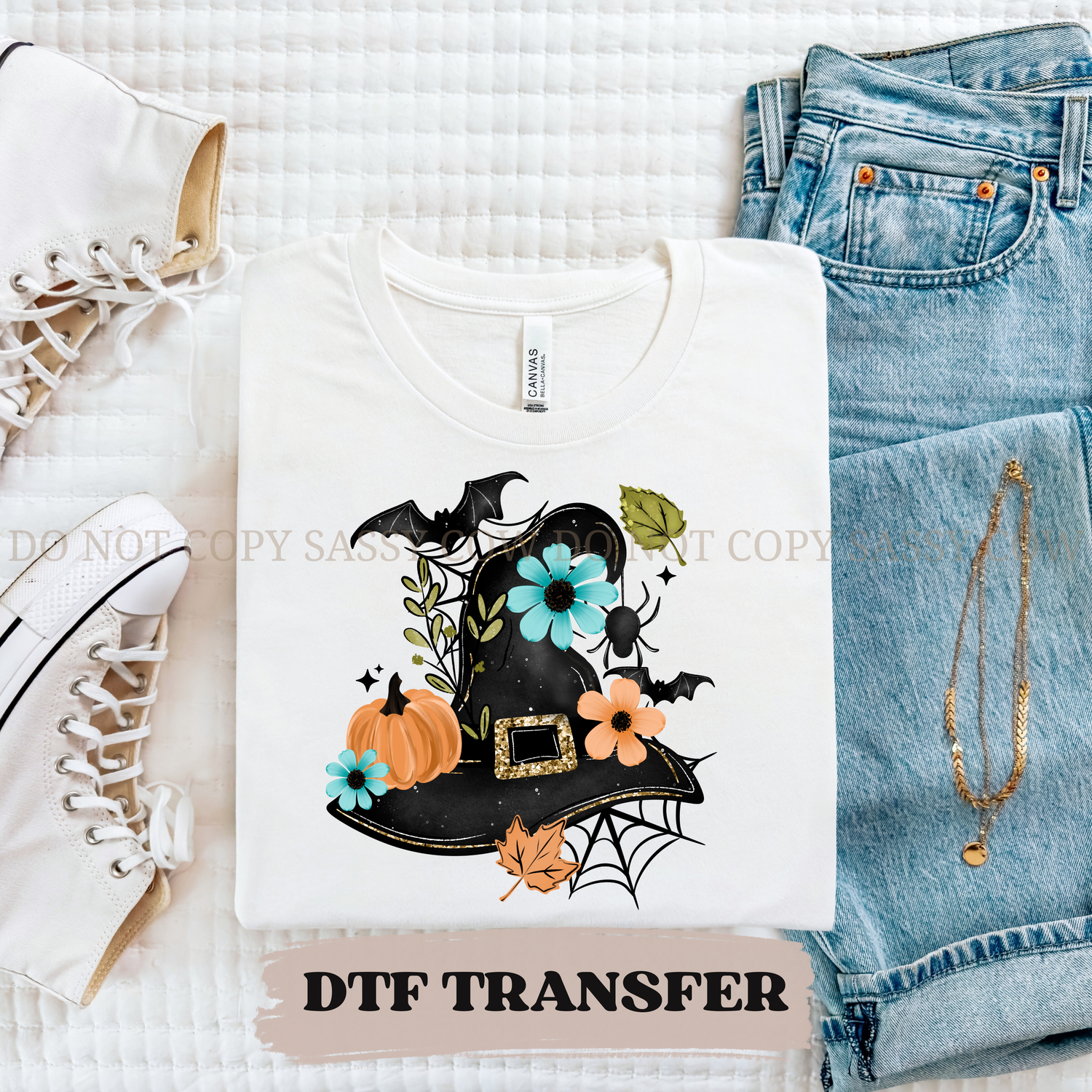FLORAL WITCHES HAT- DTF TRANSFER 0457
