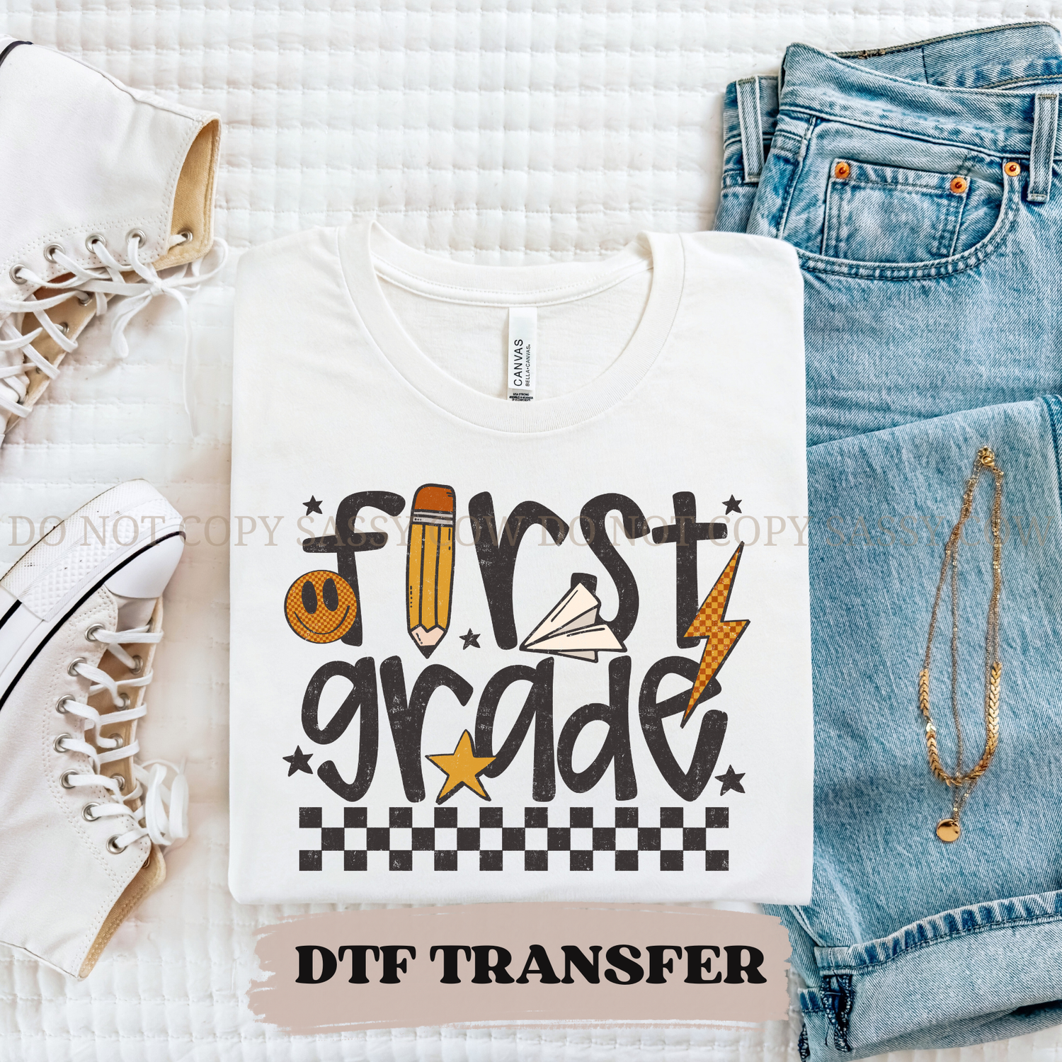 RETRO FIRST GRADE TEACHER- DTF TRANSFER 0307