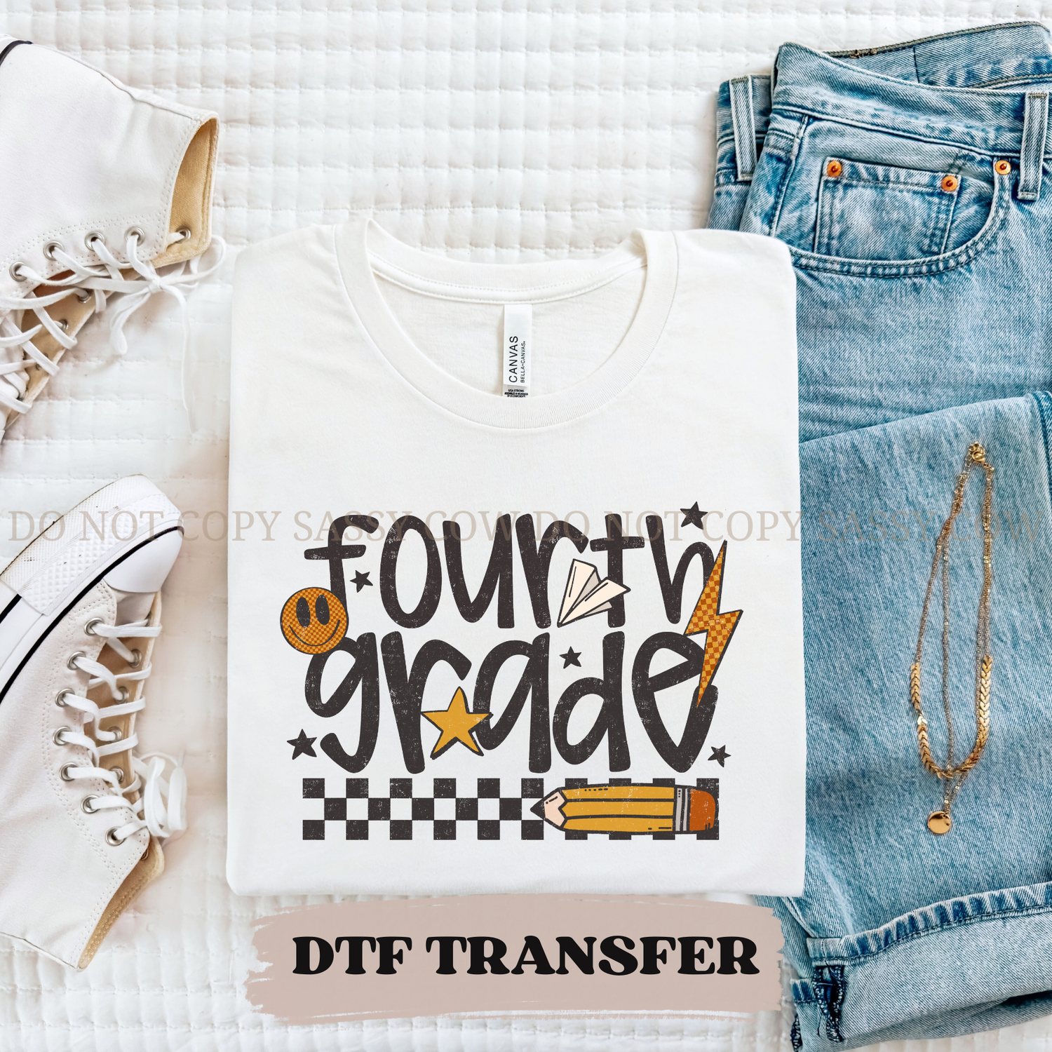 RETRO FOURTH GRADE TEACHER- DTF TRANSFER 0308