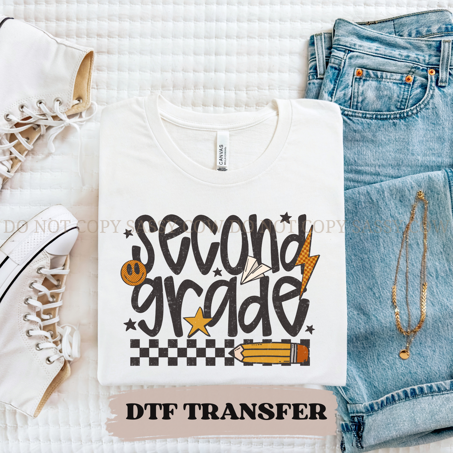 RETRO SECOND GRADE TEACHER- DTF TRANSFER 0309