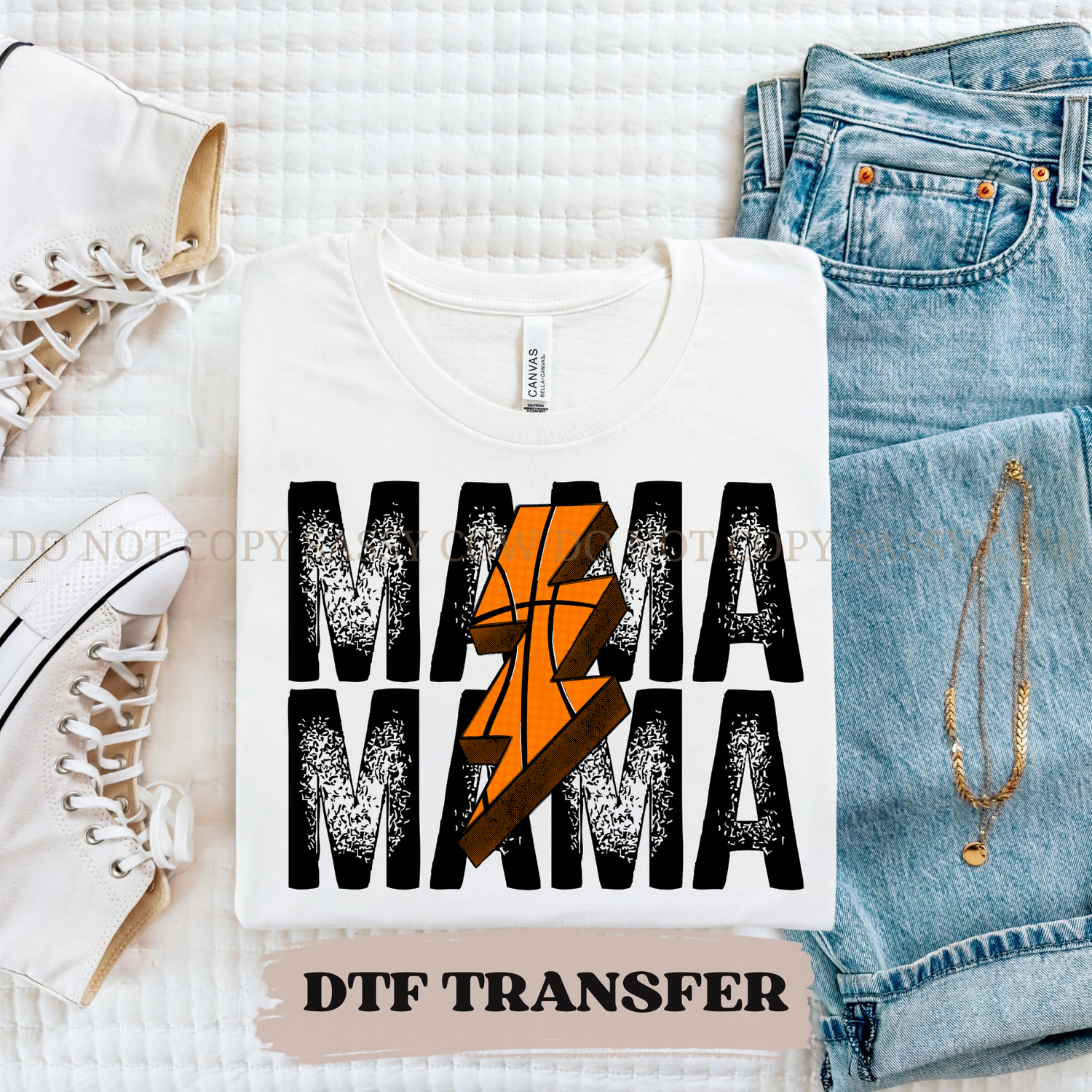 BASKETBALL BOLT MAMA - DTF TRANSFER 0357