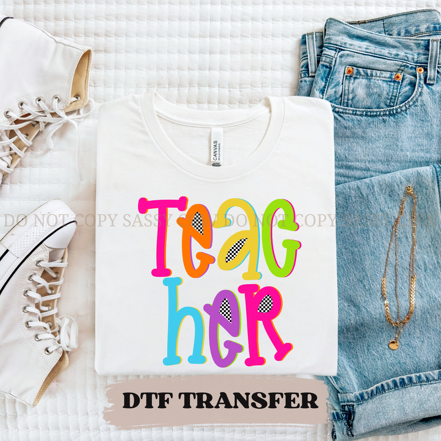 NEON TEACHER - DTF TRANSFER 0368