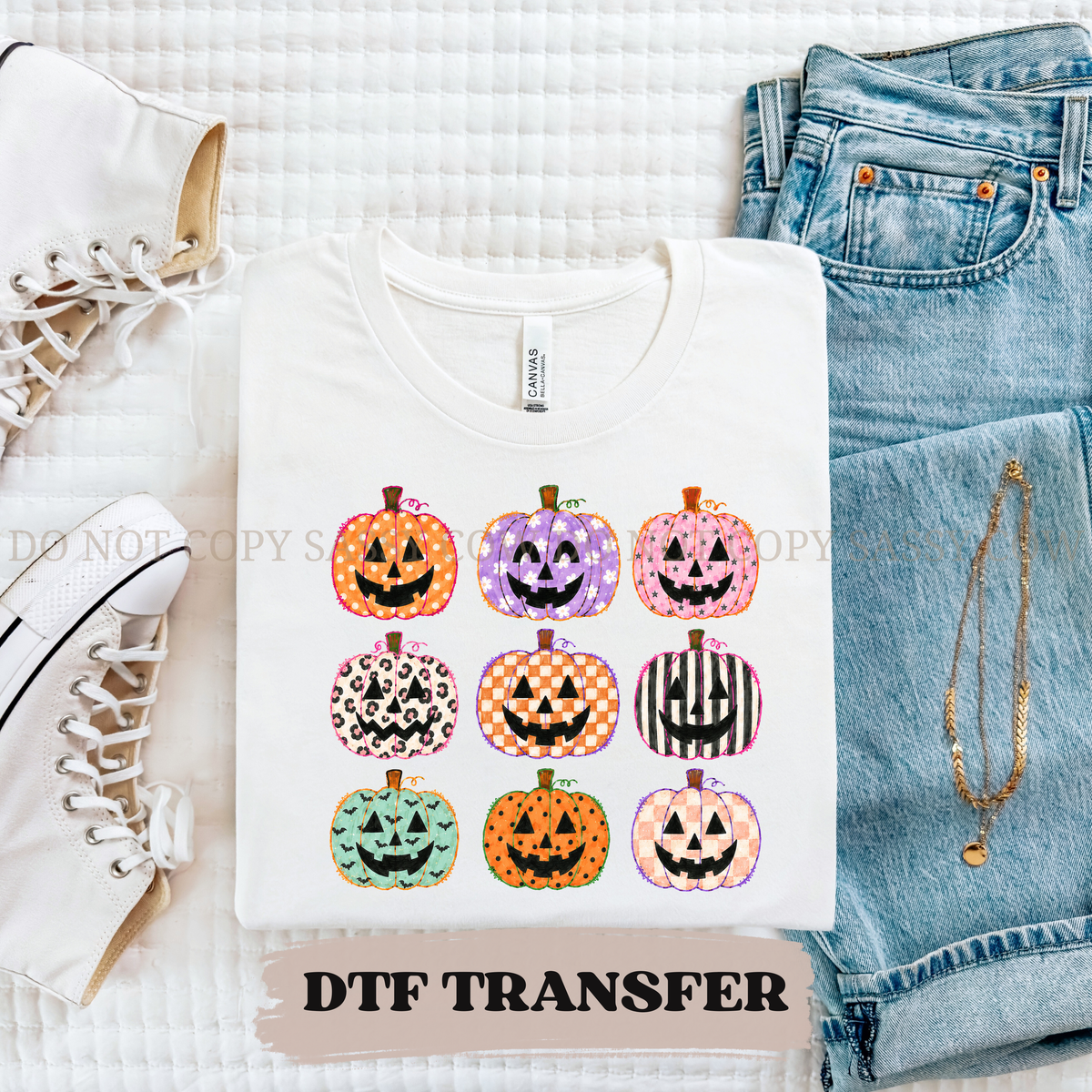 PUMPKIN GRID - DTF TRANSFER 0439
