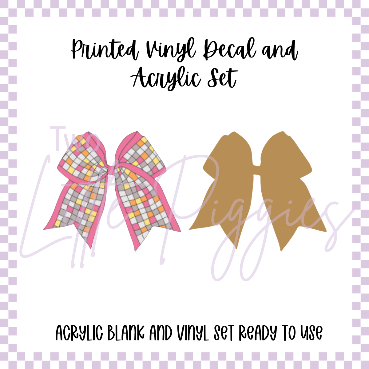 Printed Vinyl and Acrylic Set - Disco Bow