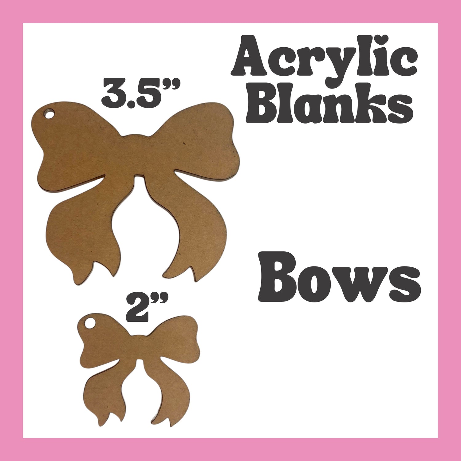 Bow Acrylic Blanks 3pc