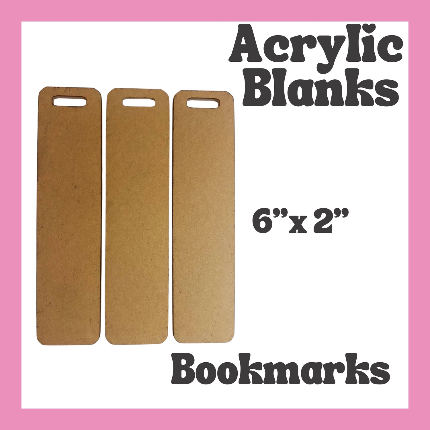 Bookmark Acrylic Blank 3pc