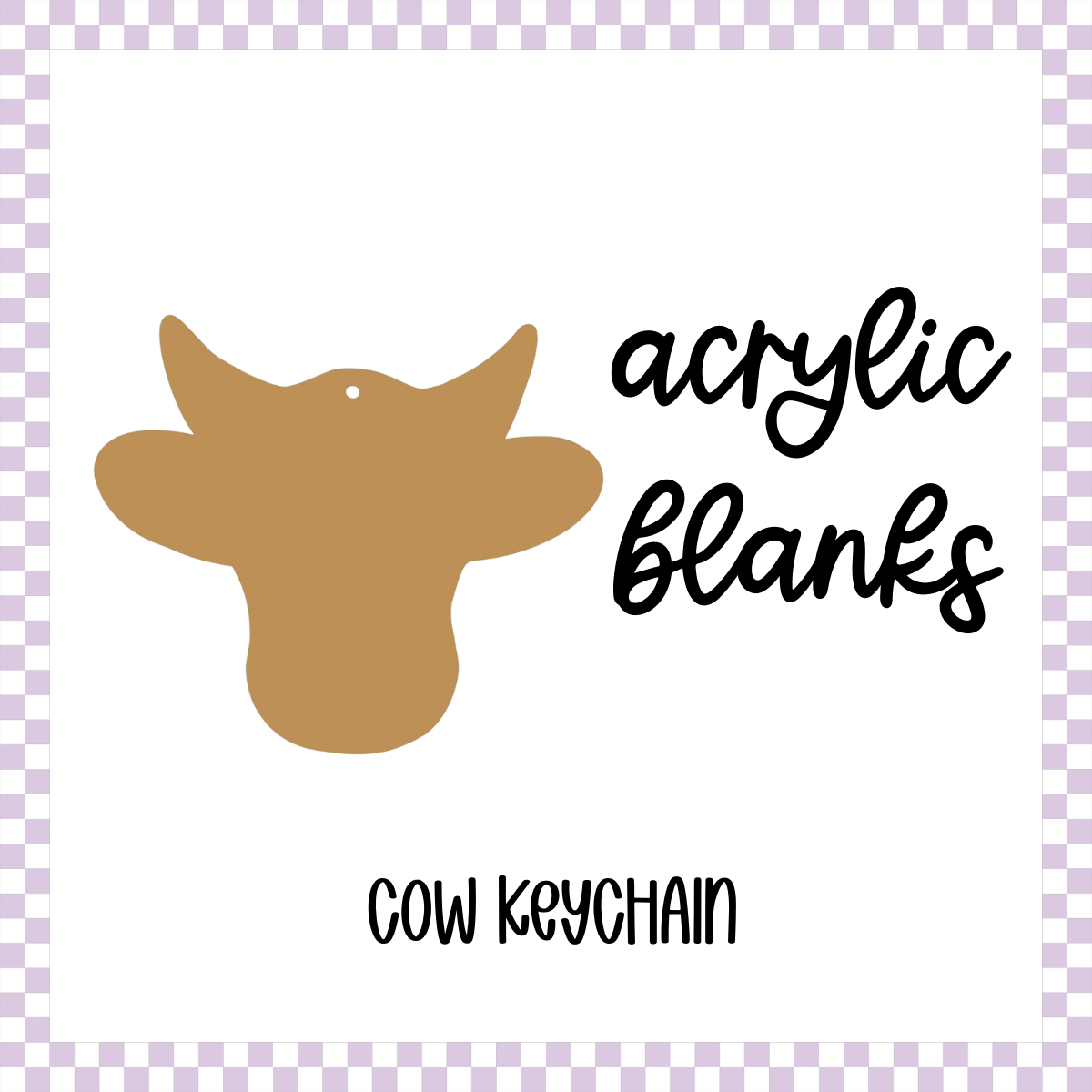 Acrylic Blank - Cow Head (3pc)