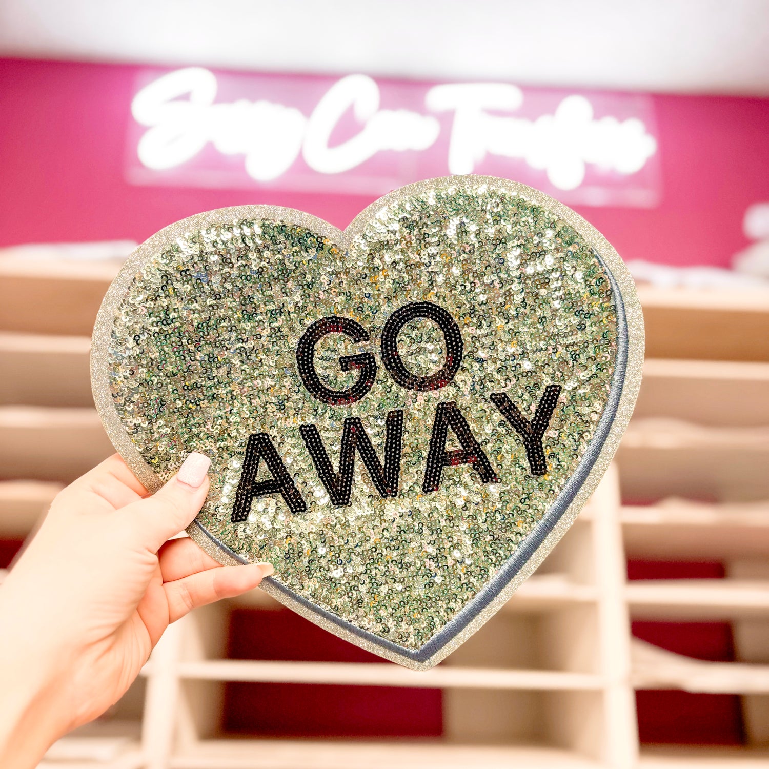 GO AWAY Sequin Patch