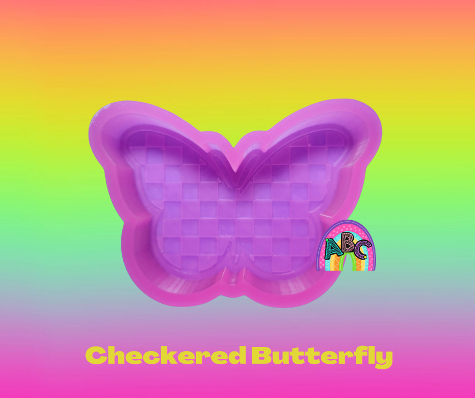 Checkered Butterfly Silicone Mold