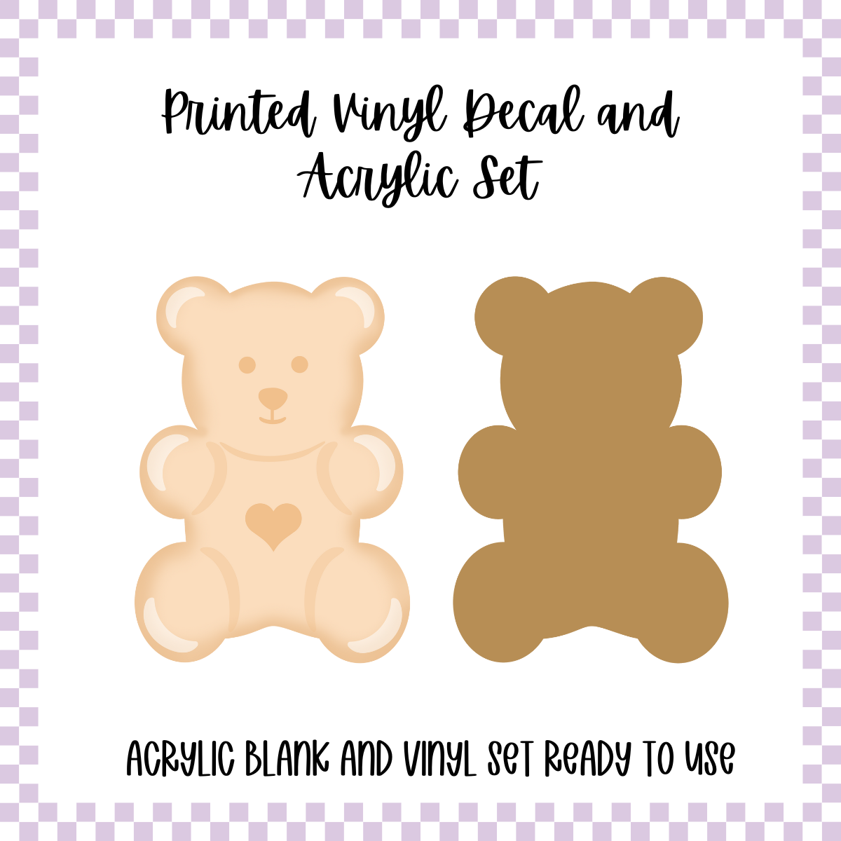 Printed Vinyl and Acrylic Set - Pastel Gummy Bears