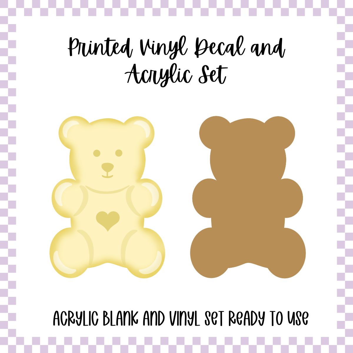 Printed Vinyl and Acrylic Set - Pastel Gummy Bears
