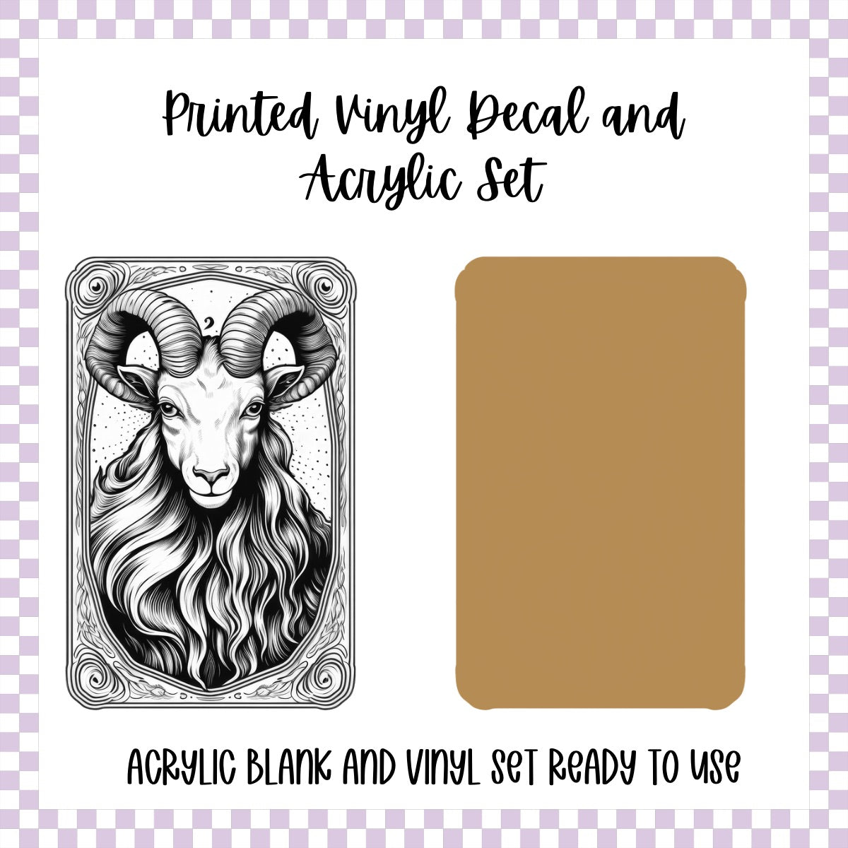 Printed Vinyl and Acrylic Set - Zodiac Card Capricorn