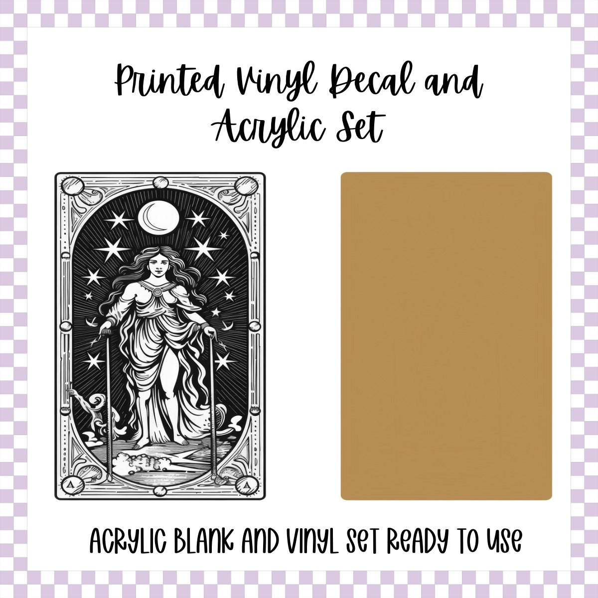 Printed Vinyl and Acrylic Set - Zodiac Card Aquarious