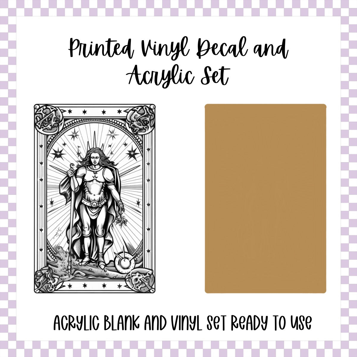 Printed Vinyl and Acrylic Set - Zodiac Card Sagittarius