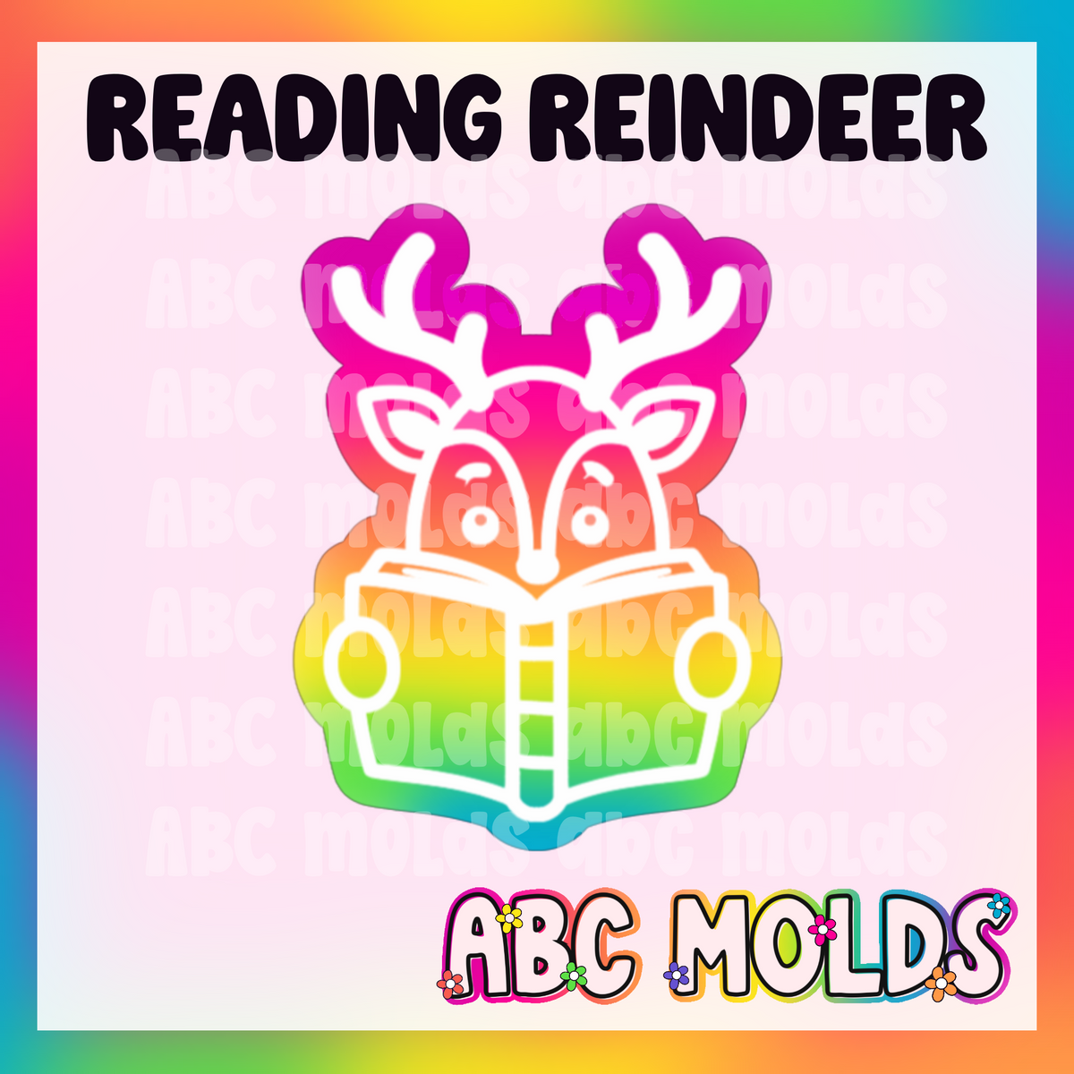 Reading Reindeer Silicone Freshie Mold