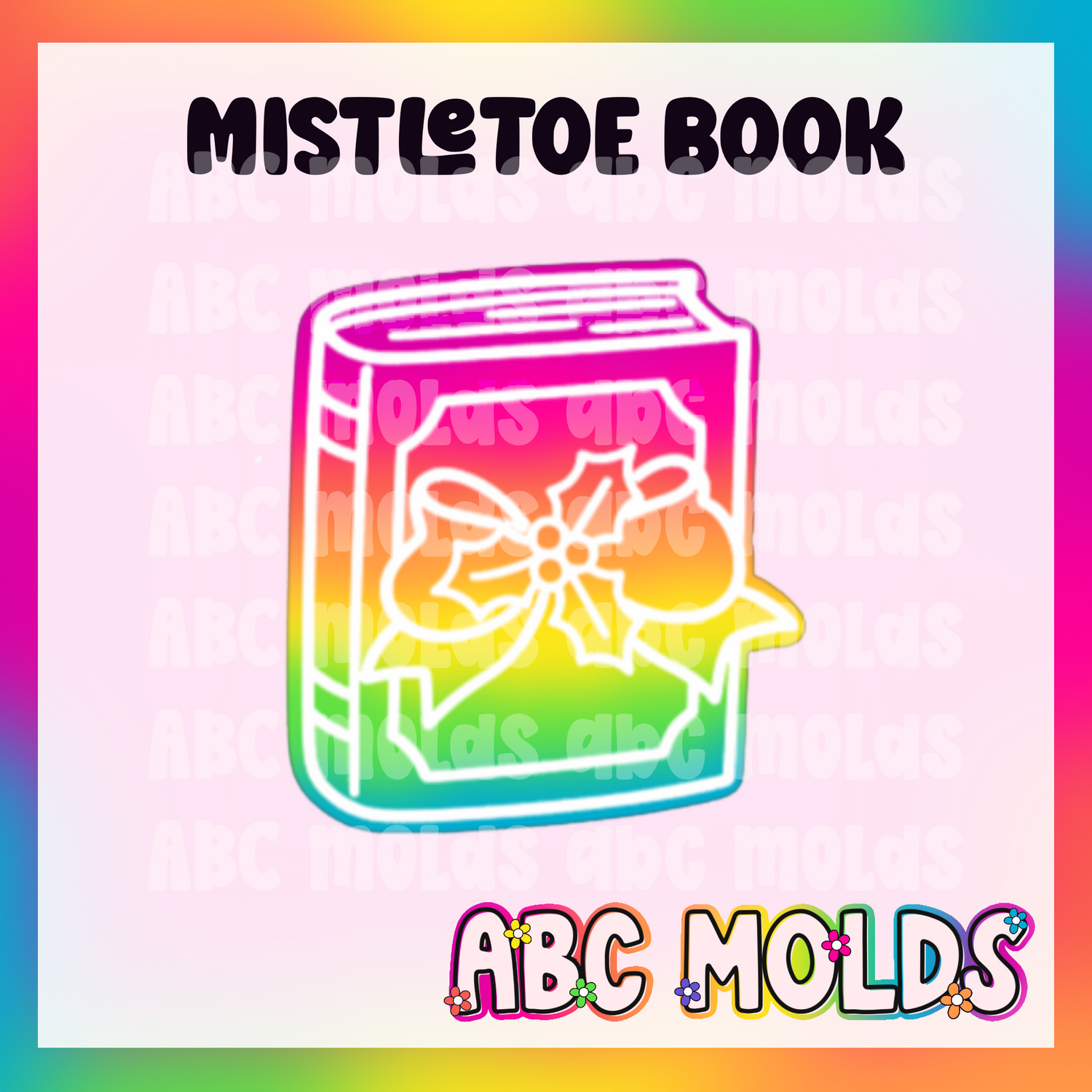 Christmas Book milstletoe Silicone Freshie Mold