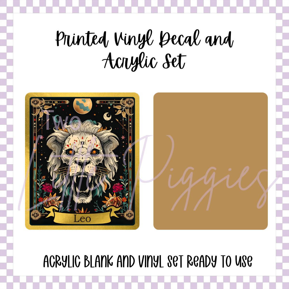 Printed Vinyl and Acrylic Set - Skeleton Tarot Leo