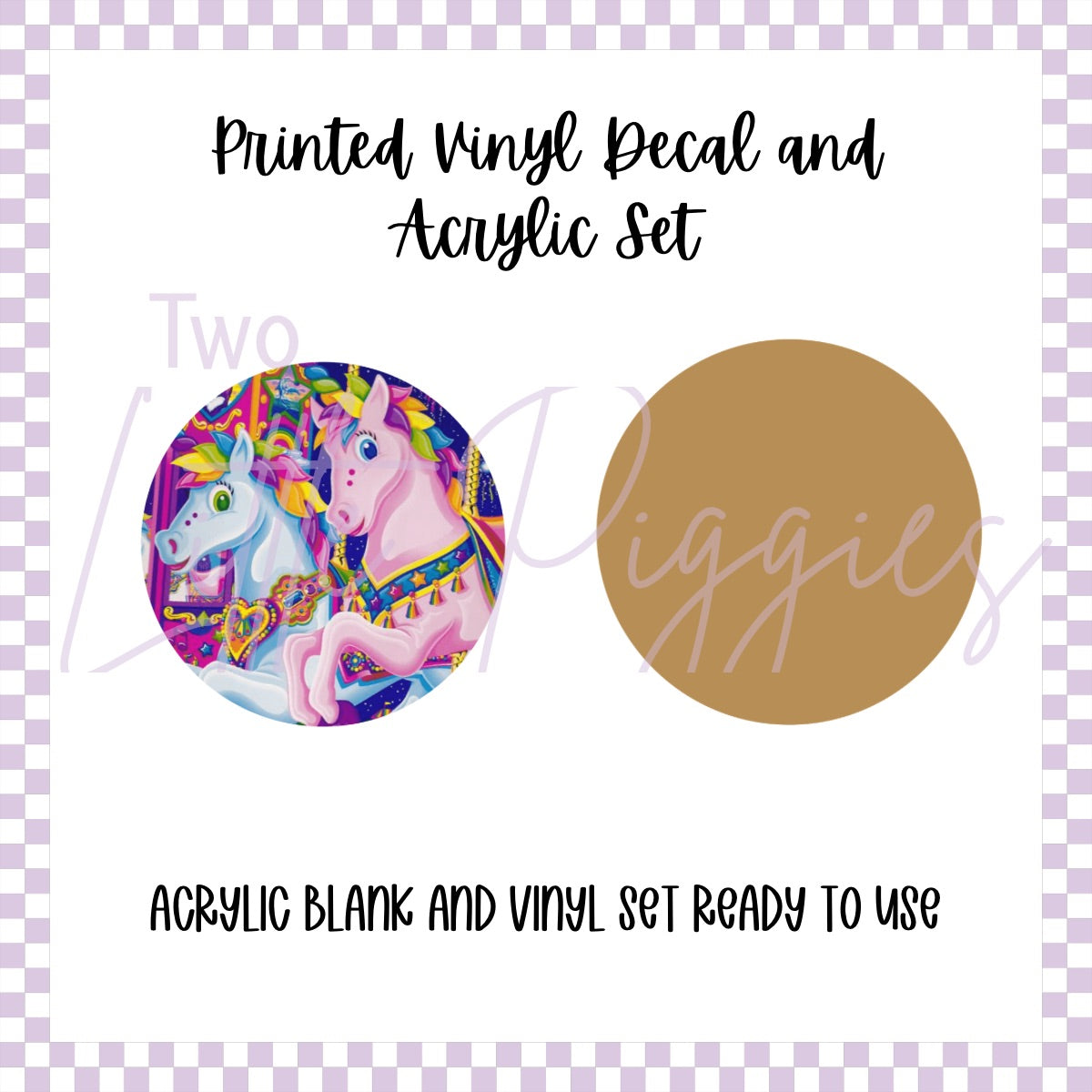 Printed Vinyl and Acrylic Set - LF Inspired- Pink & Blue Horses