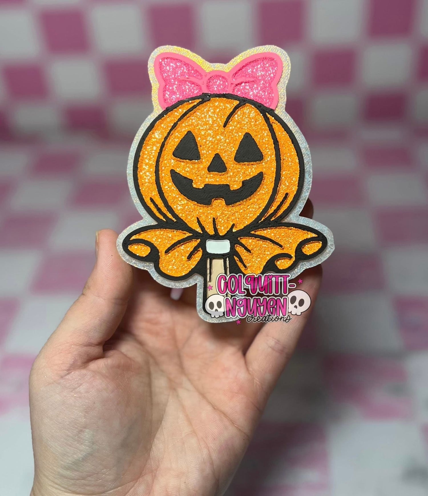 Pumpkin lollipop silicone freshie mold