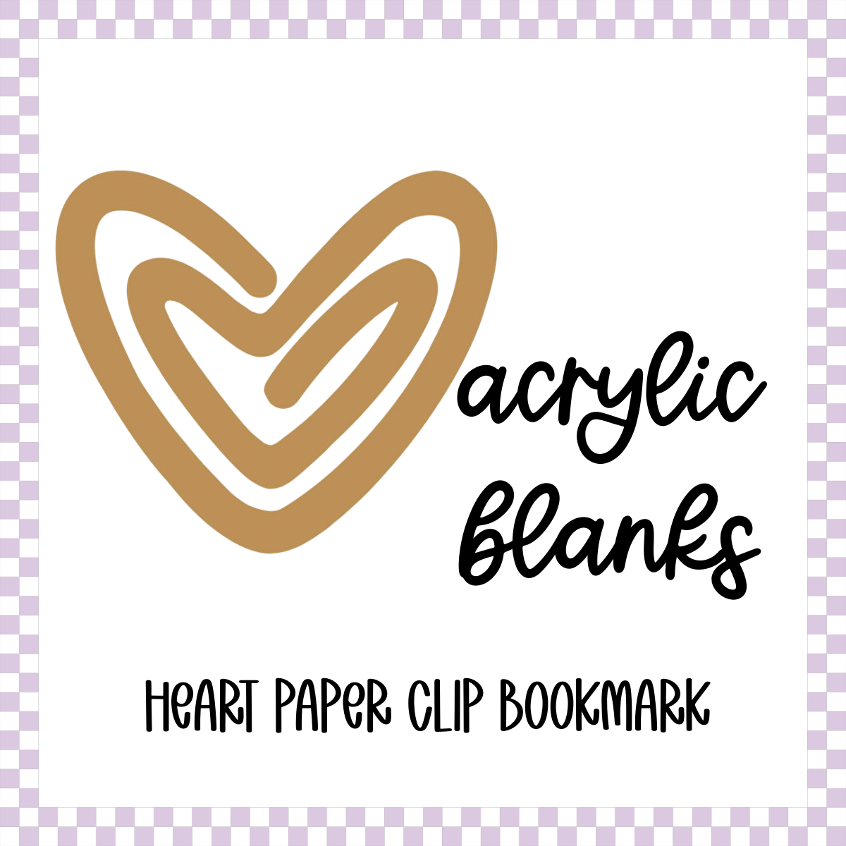 Acrylic Blank - Heart Paper Clip Bookmark (3pc)