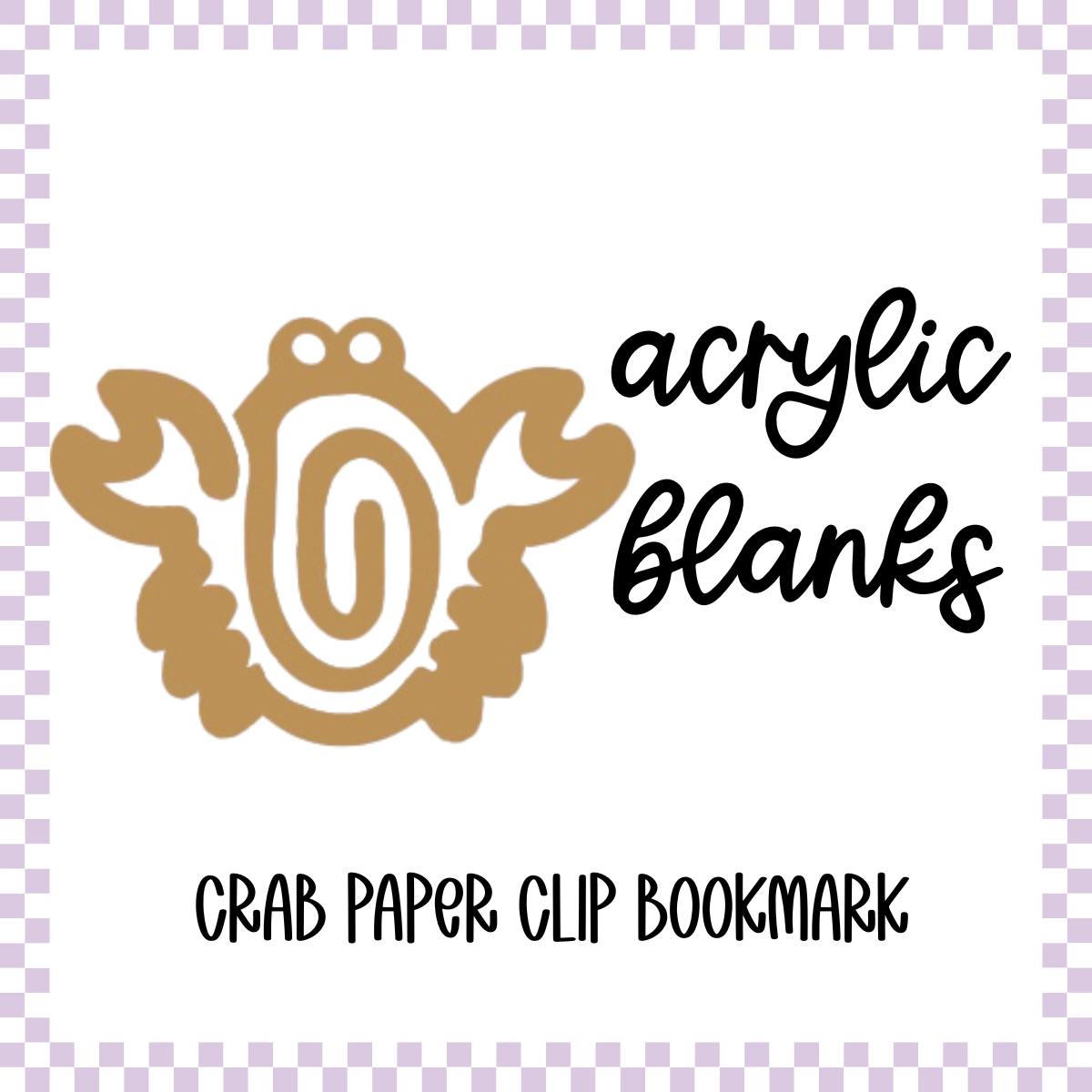 Acrylic Blank - Crab Paper Clip Bookmark (3pc)