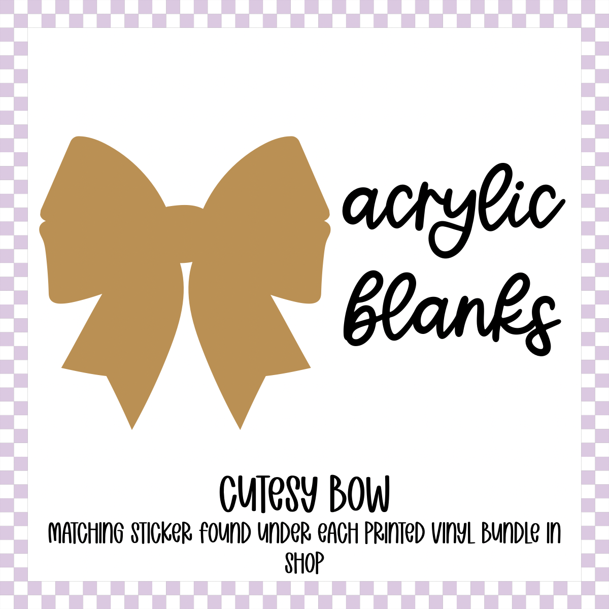 Acrylic Blank - Cutesy Bow (3pc)