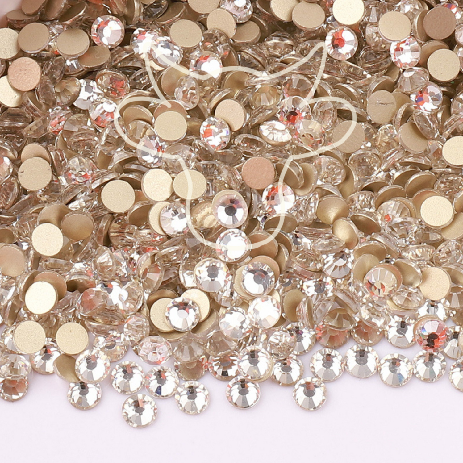 CRYSTAL (GOLD BOTTOM) GLASS FLATBACK RHINESTONES