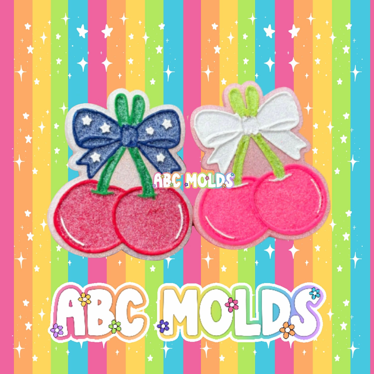 Bow Patriotic Cherries Silicone Mold