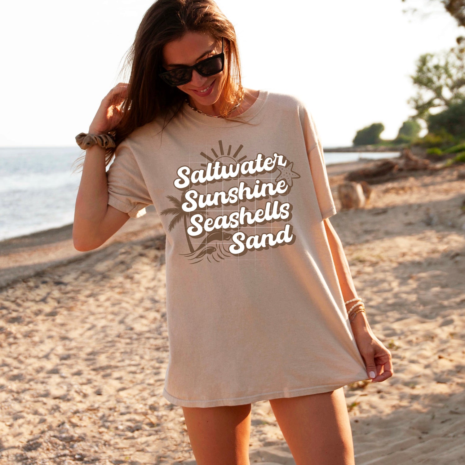 SALTWATER, SUNSHINE, SEASHELLS AND SAND  DTF Transfer
