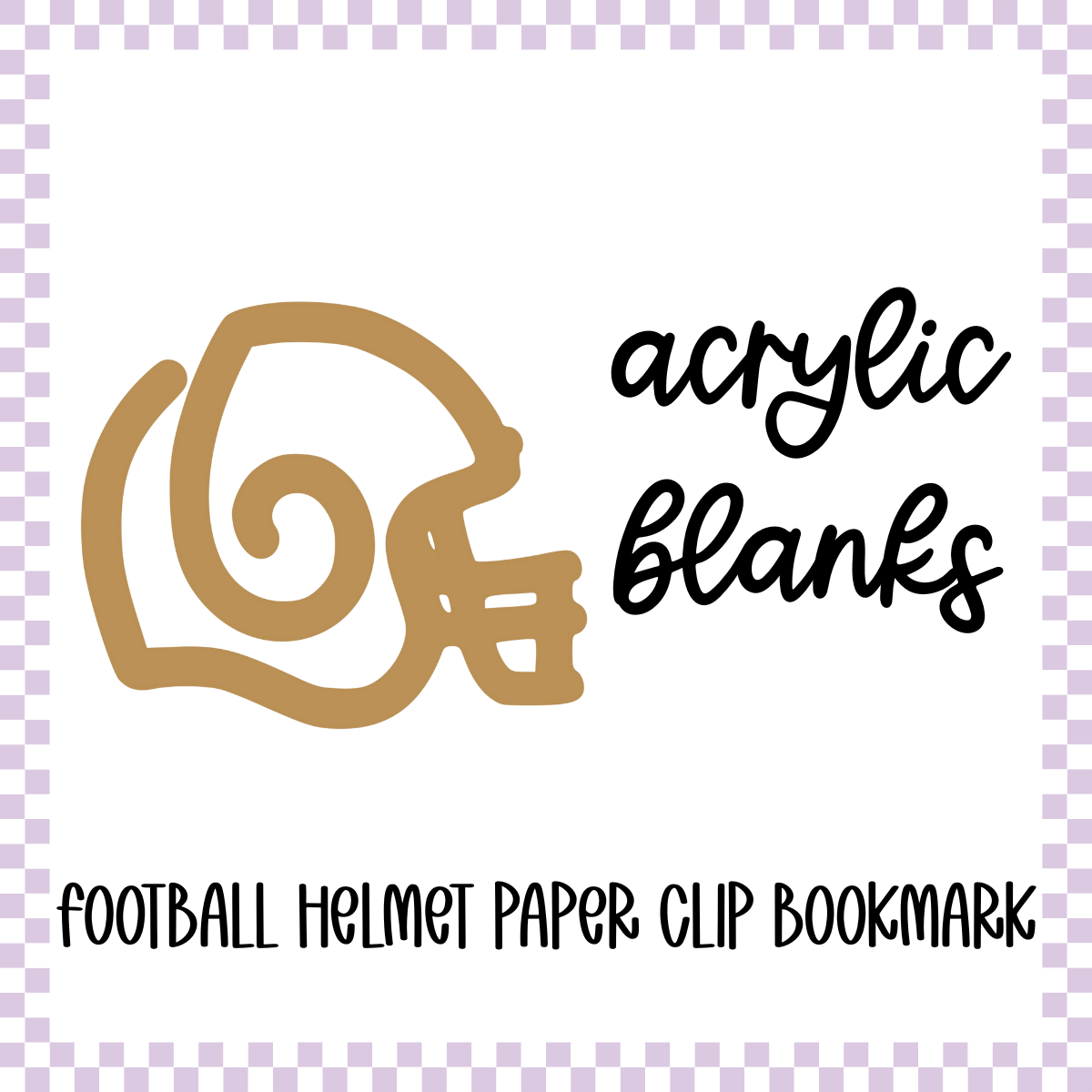 Acrylic Blank - Football Helmet Paper Clip Bookmark (3pc)