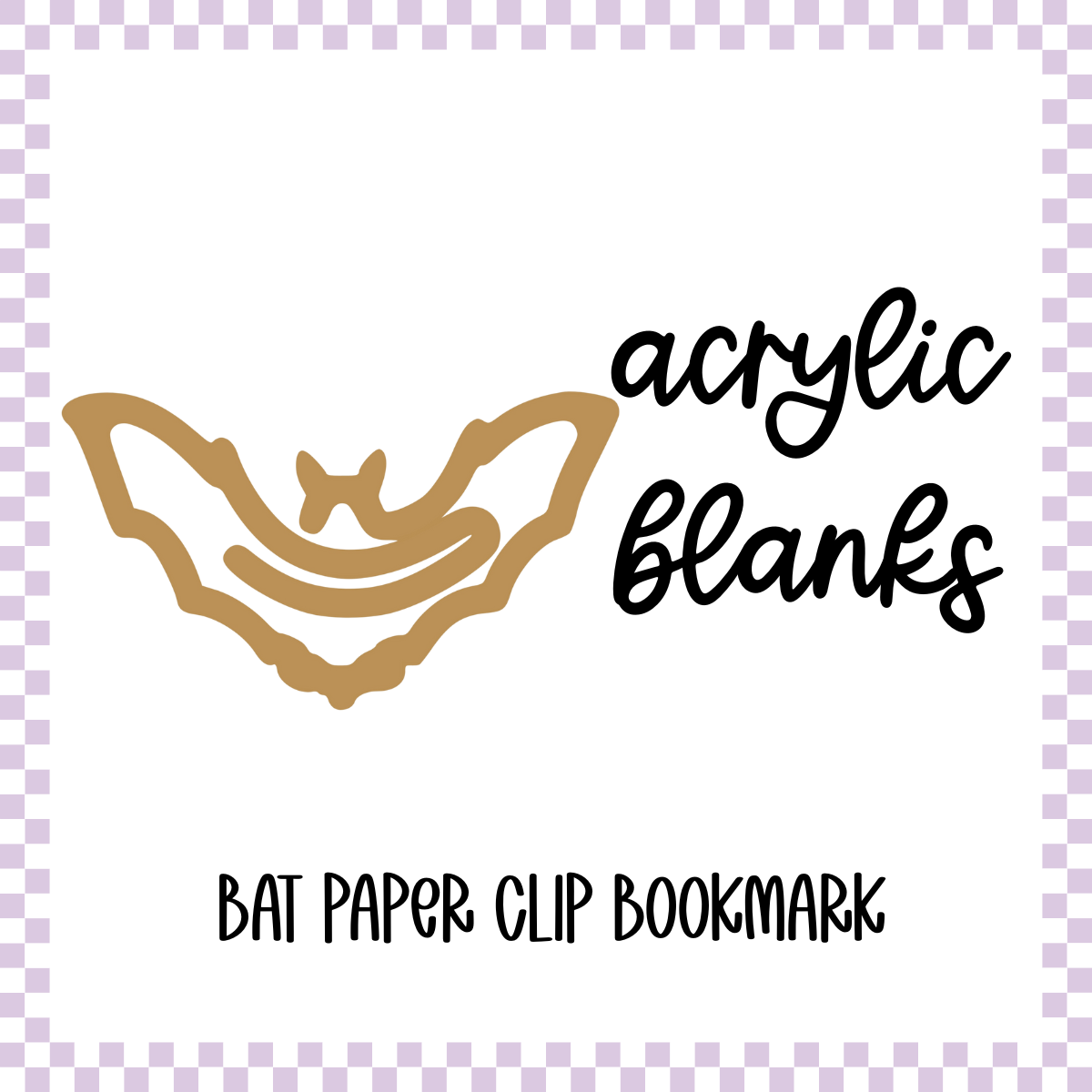 Acrylic Blank - Bat Paper Clip Bookmark (3pc)