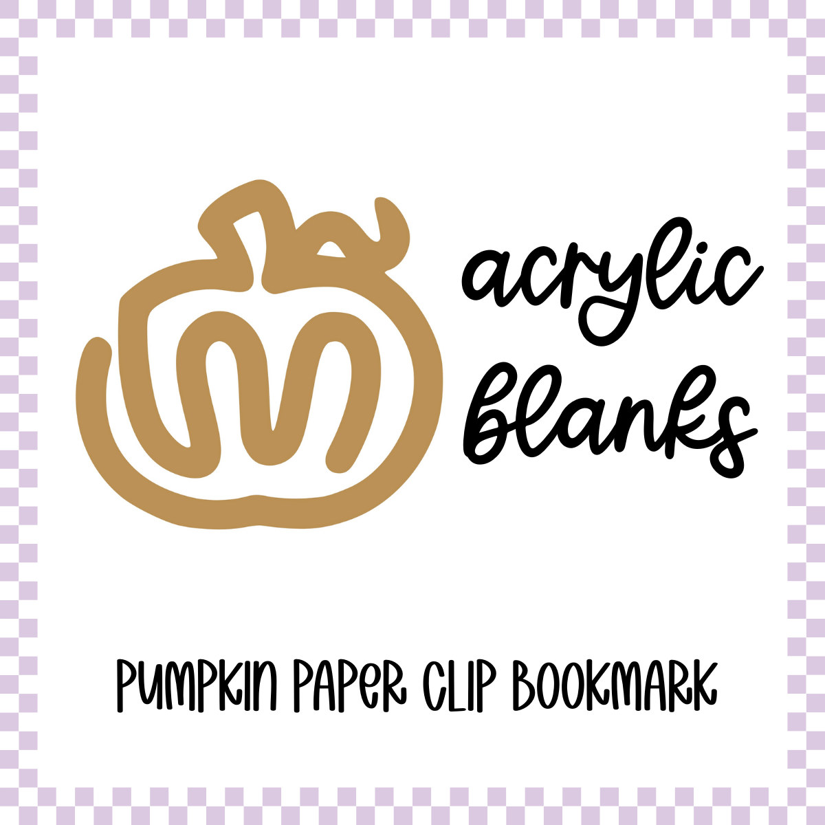 Acrylic Blank - Pumpkin Paper Clip Bookmark (3pc)